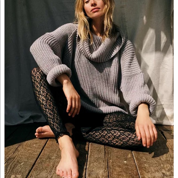 FREE PEOPLE LEO TUNIC SILVER GLEAM COMBO SWEATER - Picture 5 of 15